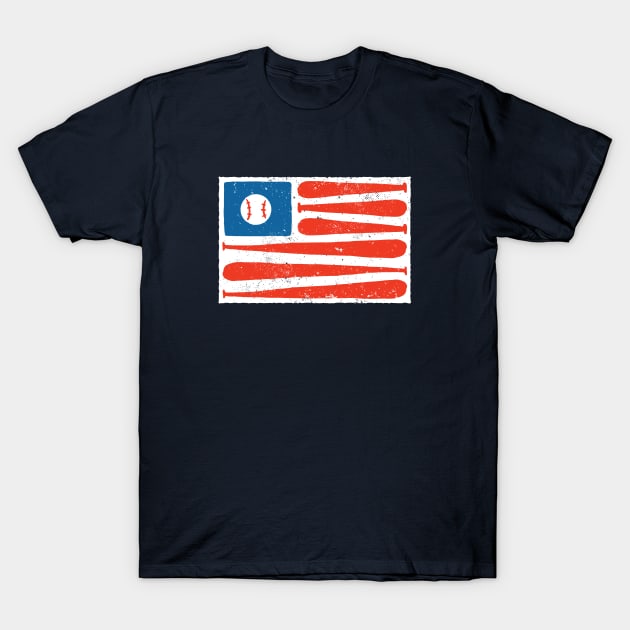 Vintage Baseball American Flag T-Shirt by SLAG_Creative